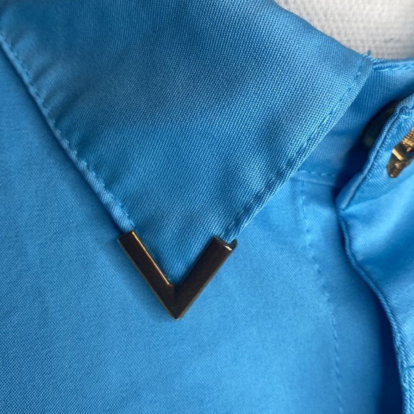 Skull Halloween shirt button down shirt long sleeves for women size XL blue - Picture 4 of 11